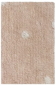 Светлорозов ръчно изработен памучен детски килим подходящ за пране 100x150 cm Mini Dot Rose – Lorena Canals