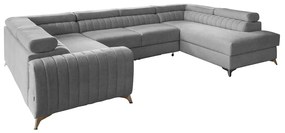 Светлосив сгъваем/с място за съхранение ъглов диван (десен ъгъл/U форма) Louis – ELTAP