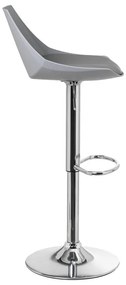Сиви бар столове в комплект от 2 бр. с регулируема височина от имитация на кожа (височина на седалката 56,5 cm) – Casa Selección
