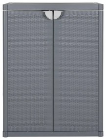 364062 vidaXL Градински шкаф за съхранение, сив, 65х45х88 см, PP ратан