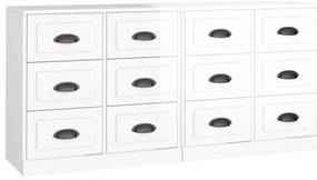 3185281 vidaXL Сайдборди, 2 бр, бял гланц, инженерно дърво