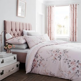 Розово спално бельо с мотив на цветя Роза, 200 x 200 cm Canterbury - Catherine Lansfield