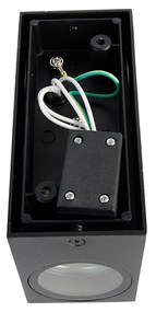 Комплект от 2 модерни стенни лампи черни 2-светлина IP44 - Baleno