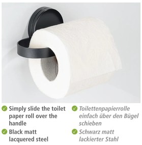 Черен държач за тоалетна хартия Static-Loc® Pavia - Wenko