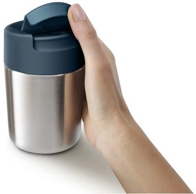 Чаша за пътуване в тъмно синьо лъскаво сребро 340 ml Sipp - Joseph Joseph