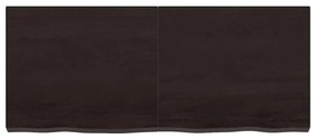 363817 vidaXL Стенен рафт тъмнокафяв 120x30x(2-6) см обработен масивен дъб