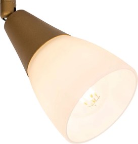 Класически таванен прожектор златен с матово стъкло 2-светлина - Madi