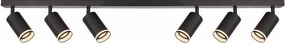 Линеен спот за таван KING, черен, 6хGU10