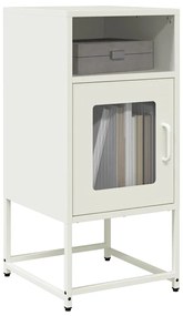 853415 vidaXL Нощно шкафче бяло 36x39x78 cm Студено валцувана стомана