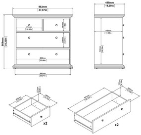 Сив нисък скрин 96x87 cm Paris – Tvilum