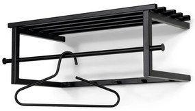 Черна метална стенна закачалка с рафт Marco – Spinder Design