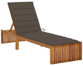 3064157 vidaXL Шезлонг с шалте, акациево дърво масив