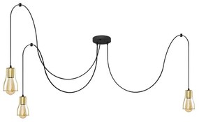 Пендел TUBE 3xE27/10W/230V паяк черен/златист