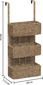 Етажерка за врата 5five, Ротанг, 3 нива