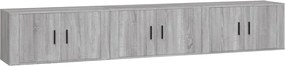 3188364 vidaXL ТВ шкафове със стенен монтаж, 3 бр, сив сонома, 80x34,5x40 см