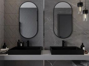 Mexen Loft овално огледало за баня 100 x 50 см, черна рамка - 9851-100-050-000-70