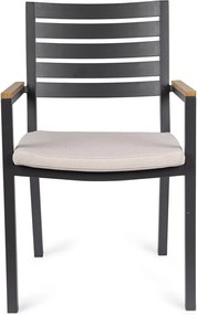 Антрацитен градински стол метален Henna – Bizzotto