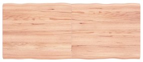 363958 vidaXL Плот за маса светлокафяв 120x50x(2-4) см обработен масивен дъб