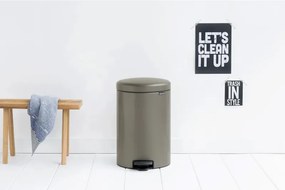 Кош за боклук с педал Brabantia NewIcon 649042, 20 л, Плавно затваряне, Противоплъзгаща основа, Сив
