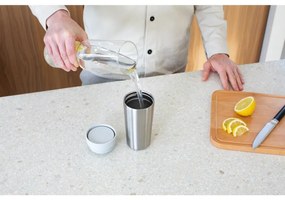 Термо чаша Brabantia Make&Take 1008490, 360 мл, Устойчива на разливане, Инокс/светлосив