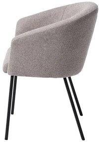 Светлосив тапициран трапезен стол с подлакътници Easton – Unique Furniture