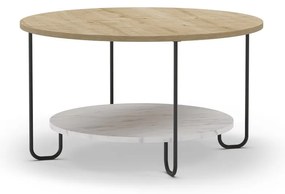 Кръгла масичка за кафе с дъбов плот в естествен цвят ø 80 cm Tonka - Marckeric