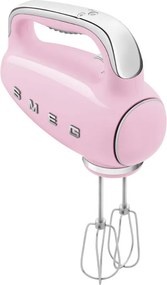 Ръчен миксер SMEG 50's Style HMF01PKEU, 250W, 9 скорости, Турбо, Скрит LED дисплей, Таймер, Аксесоари, Розов