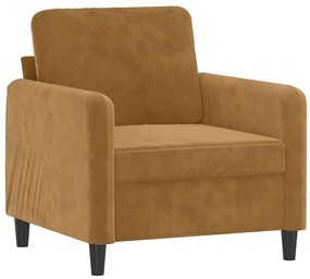 359429 vidaXL Кресло, кафяво, 60 см, кадифе