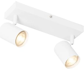 Модерна таванна лампа бяла 2-лампи регулируема правоъгълна - Jeana