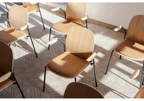 Трапезни столове в комплект с подлакътници/за подреждане 2 бр. от декор от дъб в цвят кафяв коняк/в естествен цвят Book – Gazzda