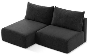 Черен разтегателен ъглов диван с място за съхранение (ляв ъгъл) Kalena – Makamii