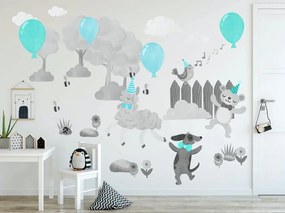 Удивителен детски стикер за стена Happy Animals 100 x 200 cm
