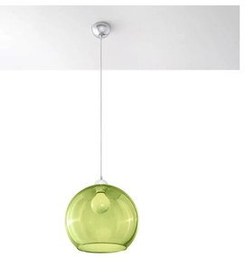 Зелена висяща лампа със стъклен абажур ø 30 cm Bilbao - Sollux