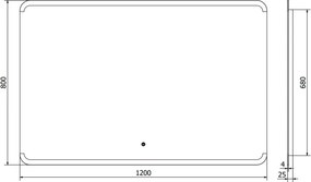 Mexen Nida осветено огледало за баня 120 x 80 см, LED 6000K, анти-мъгла - 9806-120-080-611-00