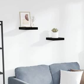 323761 vidaXL Окачени стенни рафтове, 2 бр, черен гланц, 23x23,5x3,8 см, МДФ