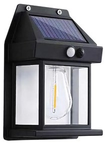 LED соларен стенен фенер с сензор LANTER LED/1W/3,7V IP44 черен