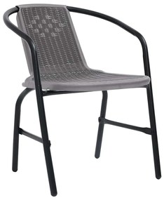 312494 vidaXL Градински столове, 2 бр, пластмасов ратан и стомана, 110 кг