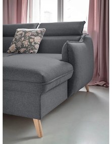 Тъмно сив ъглов разтегателен диван, десен ъгъл Sweet Harmony - Miuform