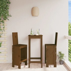 Sonata H Бар табуретки 2 бр меденокафяви 40x42x120 см бор масив