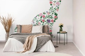 Тапет – Котка от цветя