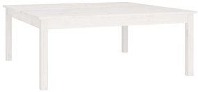 814290 vidaXL Кафе маса, бяла, 100x100x40 см, борово дърво масив