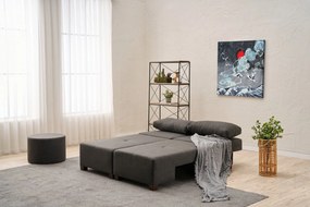 Троен разтегателен диван Perenna Linen, цвят Антрацит