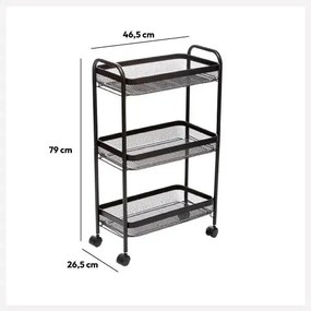 Кухненска количка 5five Mayaj, Метал, Правоъгълна - Черен