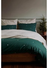 Бежово единично спално бельо от памук перкал 140x200 cm Christmas Fable – JUNA