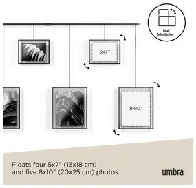 Черна метална рамка 9 бр. висяща 223x77,5 cm Exhibit – Umbra