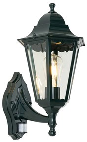 Външен стенен фенер тъмно зелен със сензор за движение IP44 - New Orleans up