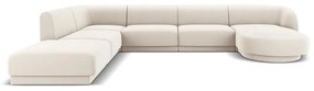 Ъглов диван от бежово кадифе (ляв ъгъл) Miley - Micadoni Home