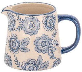 Синьо-бежова глинена кана за мляко 200 ml Blue Willow – Sass & Belle