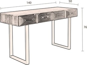 Конзолна маса с плот от мангово дърво, дължина 140 cm Volan - Dutchbone
