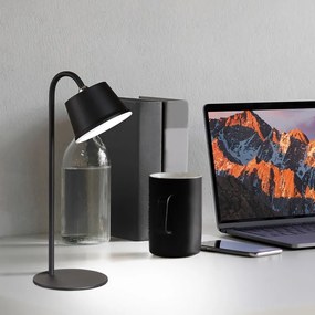 Черна LED настолна лампа с метален абажур (височина 34 cm) Voet – Fischer &amp; Honsel